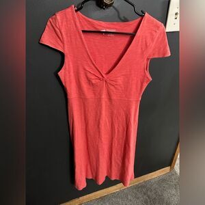 Horney Toad Tencel Short Sleeve Dress Size XS Coral